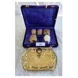 Miniature Six Brass Goblet & Tray Set - India