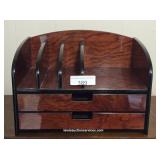 Wood Veneer & Composite Desk Top Paper Organizer