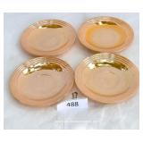 Fire-King Four Peach Luster Saucers