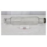 Clear Glass Hollow Rolling Pin w/ Metal Cap