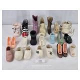 Mixed Lot Ceramic Pottery & Plastic Shoes