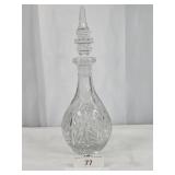 Bulb Style Clear Cut Glass Beverage Decanter