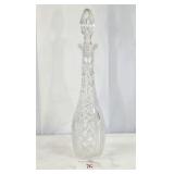Tall Clear Cut Glass Beverage Decanter