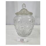 Molded Clear Glass Cookie & Biscuit Jar