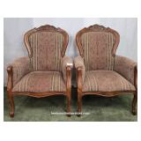 2 Victorian Style Reproduction Upholstered Chairs