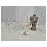 Five Glass Ceramic & Metal Bells