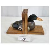 Painted Wood Duck Decoy Bookends