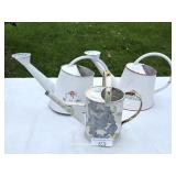 Three Metal Watering Cans