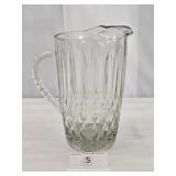 Waterford Style Diamond Pattern Cut Glass Pitcher