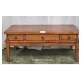 Three Drawer Wood Coffee Table