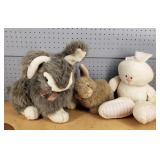 Three Large Stuffed Easter Bunny Toys