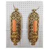 Pair of Plastic Wall Hanging Candle Sconces