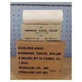 12 Vintage Rolls Gauze Rolls 4" x 10