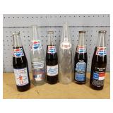 Small Selection of 6 Vintage Pepsi Bottles