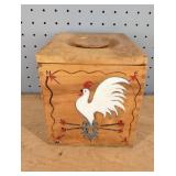 Handpainted Rooster Wood Kitchen Box