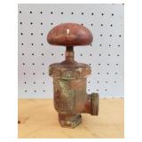 Large Antique Brass Stopcock with Wood Knob