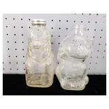 Two Character Figurine Bottles Clown & Kitty