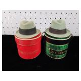 Two Small Doll Hat Boxes with Fedora Hats