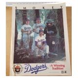 1984 Smokey Bear LA Dodgers Promotional Poster