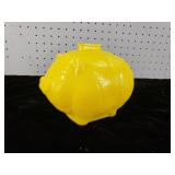 Yellow Glass Piggy Bank