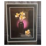 Plastic & Glass Framed Print Vase Flowers16" x 20"