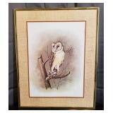 E. Rambow Framed & Matted  Print Owl 16" x 20"