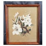 Vintage Flower Illustration Framed 12" x 14"