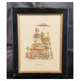 Bouquetiere Vintage Illustration 7.5" x 9.5"