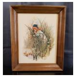 Child With Ducklings Framed Print 9" x 11"
