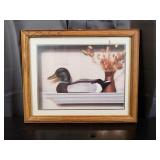 Framed Print Duck Decoy on Shelf 13" x 16"