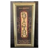 Framed Oil On Canvas - Le Bistro 9" x 21"