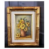 Mary Harden - Yellow Flowers - Oil On Canvas 5"x7"