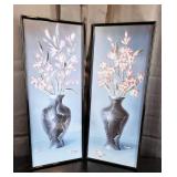 Framed Pair of Vase Prints - 8" x 20"