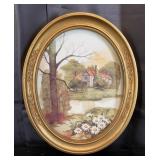 Oval Framed Print - Red Roof Farm - 9"x11"