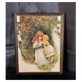 Victorian Children - Paper on Wood Plaque - 7"x9"