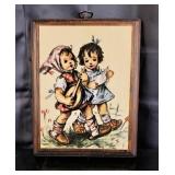 Hummel Children - Paper On Wood Plaque - 7"x9"