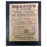 Parchment - Warning To Thieves - Repro 9"x11"