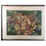 Carline Cuttrell - Red Flowers - 28" x 36"