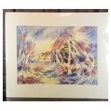 Carline Cuttrell - Abstract Cabin - 31" x 37"