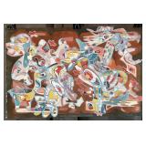 Carline Cuttrell - Red Crosses - 15" x 22"