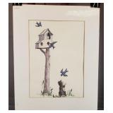Carline Cuttrell - Bluebird House - 12" x 15"