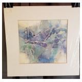 Carline Cuttrell - Blue Abstract - 10" x 11"