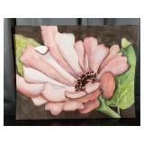 Carline Cuttrell - Pink Zennia - 17" x 22"