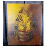 Carline Cuttrell - Cattail Bucket - 20" x 24"