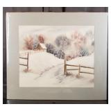 Carline Cuttrell - Snowy Farm Road - 22" x 26"