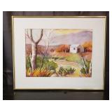 Carline Cuttrell - White Barn - 12" x 16"