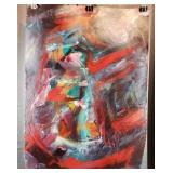 Unknown - Red Stripe Abstract - 22" x 30"