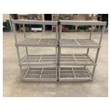 2 Plastic 4 Row Shelves