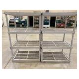 2 Plastic 4 Row Shelves