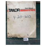 Taylor Y-20-WO Parts Manual